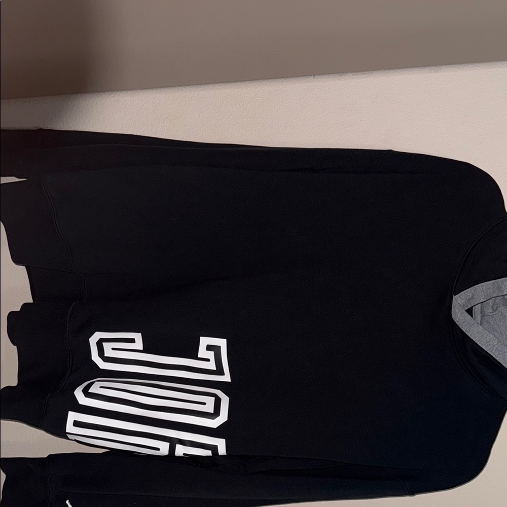 Jordan Gray and Black Hoodie with Red Logo